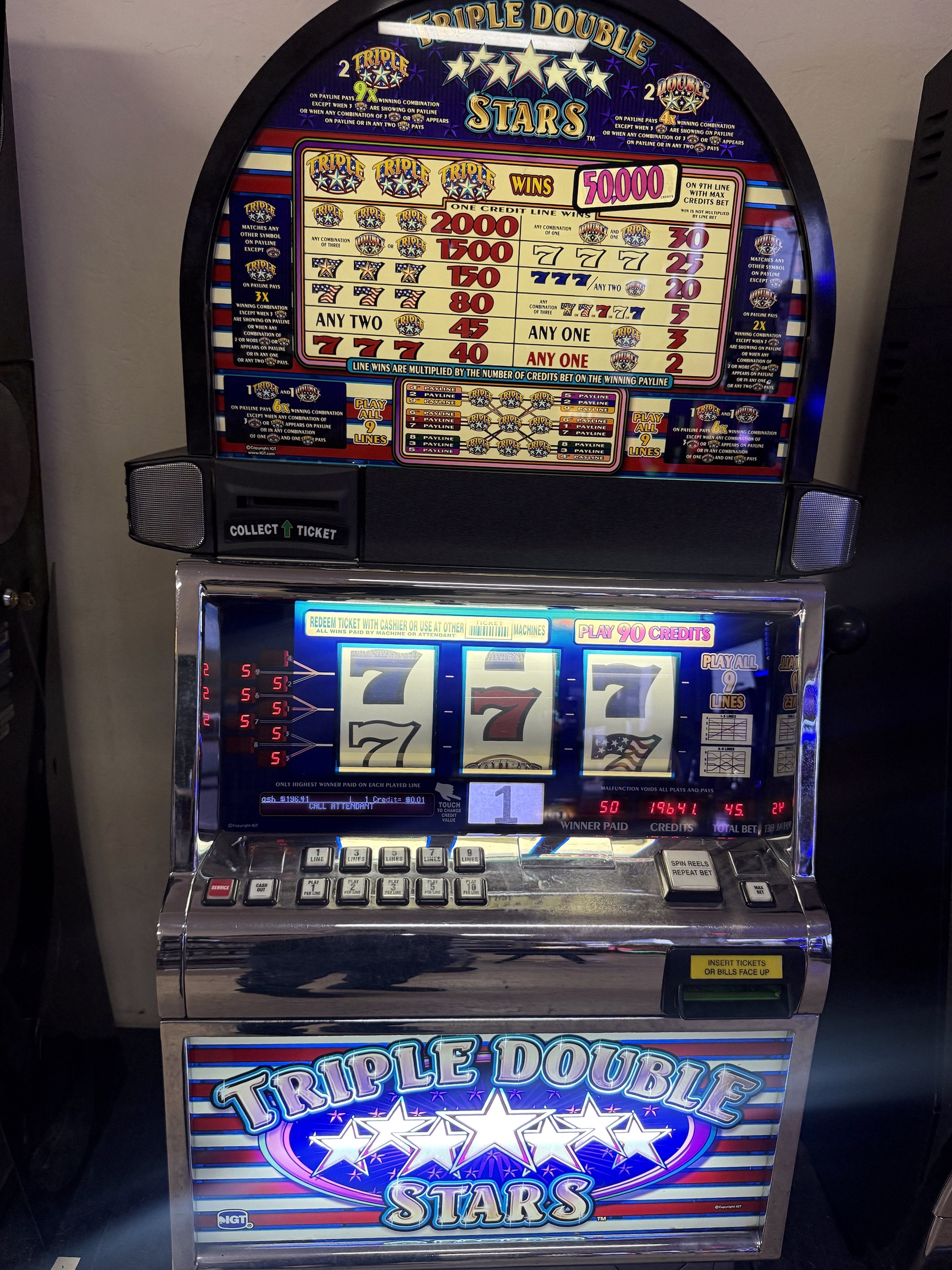 IGT S2000 Reel Spinner Triple Double Stars S2K
